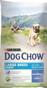 Purina Dog Chow для щенков крупных пород с индейкой 2,5кг