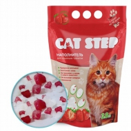 Cat Step наполнитель силикагелевый с ароматом клубники 3,8л